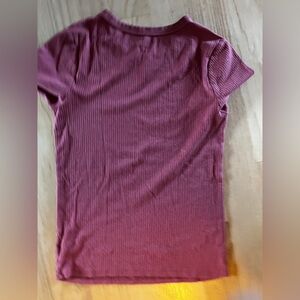 a new day Ribbed Short Sleeve Top - Mauve Pink